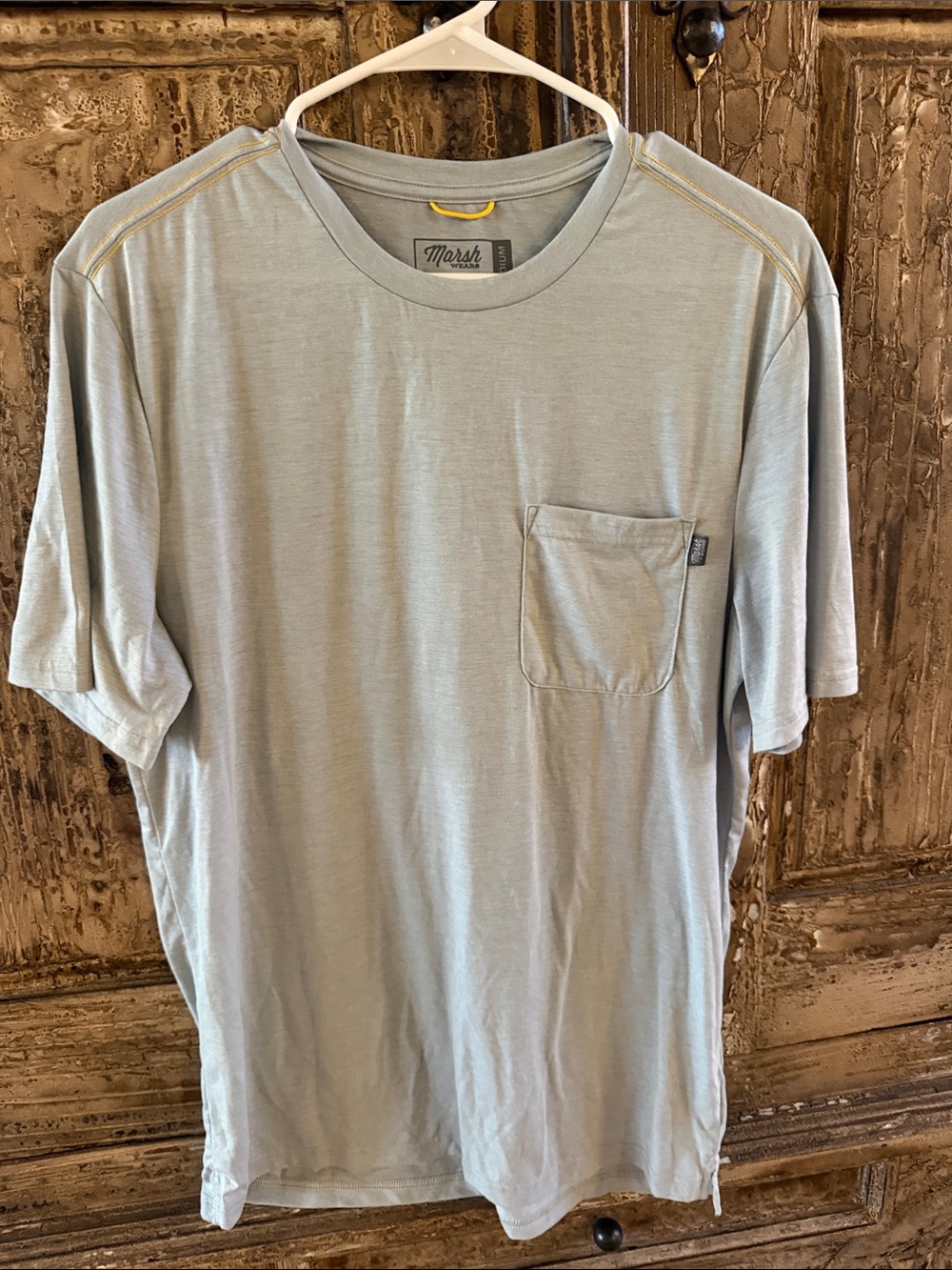 Marsh Crewneck Pocket Tee in Pale Blue - Men's